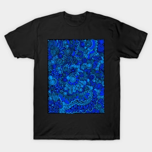 Black and Blue Pattern T-Shirt